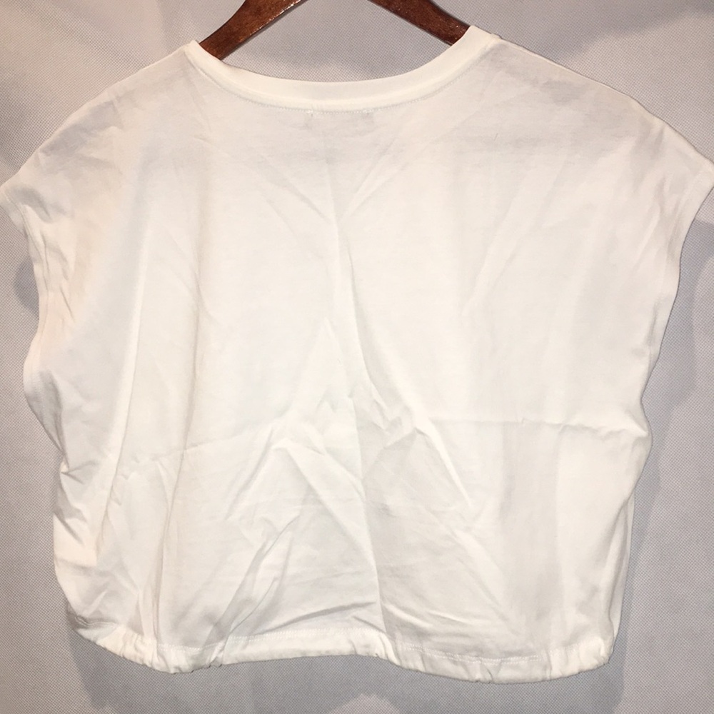 Zara Drawstring Bottom White Sleeveless Crop Top | Size M - Picture 5 of 5